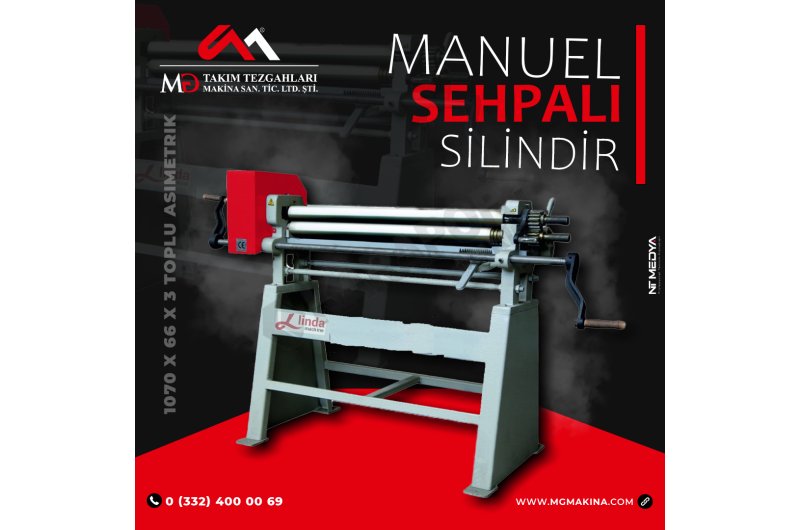 1070 x 66 x 3 Toplu Asimetrik Manuel Sehbalı Silindir