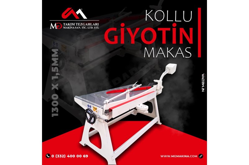 1300 x 1,5mm Kollu Giyotin Makas  PLATİNE GÖVDE SIFIR ÜRÜN
