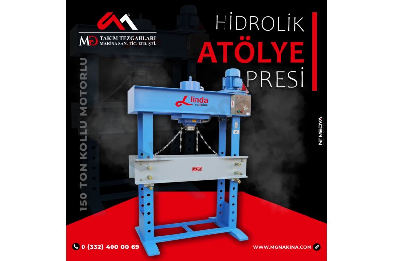 150 Ton Kollu Motorlu Hidrolik Atölye Presi