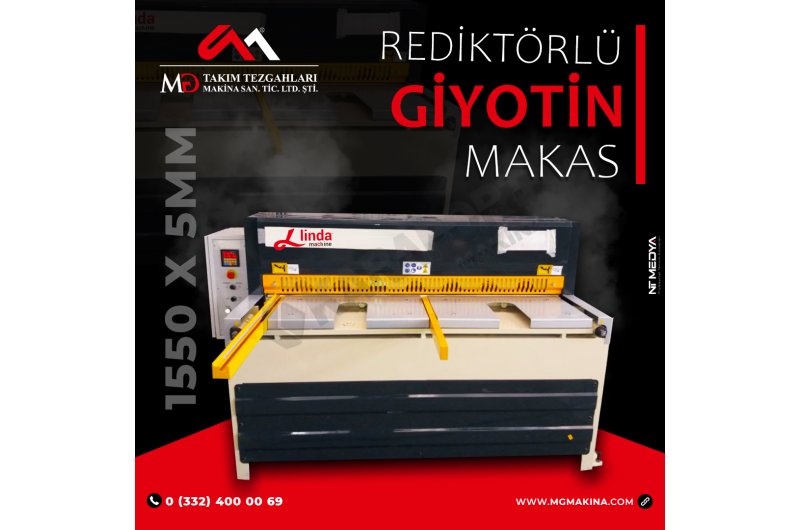 1550 x 5mm Rediktörlü Giyotin Makas - Guillotine Machines