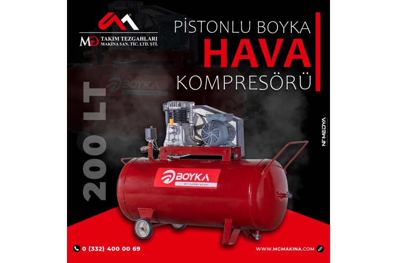 200 LİTRE PİSTONLU HAVA KOMPRESÖRÜ ( BOYKA )