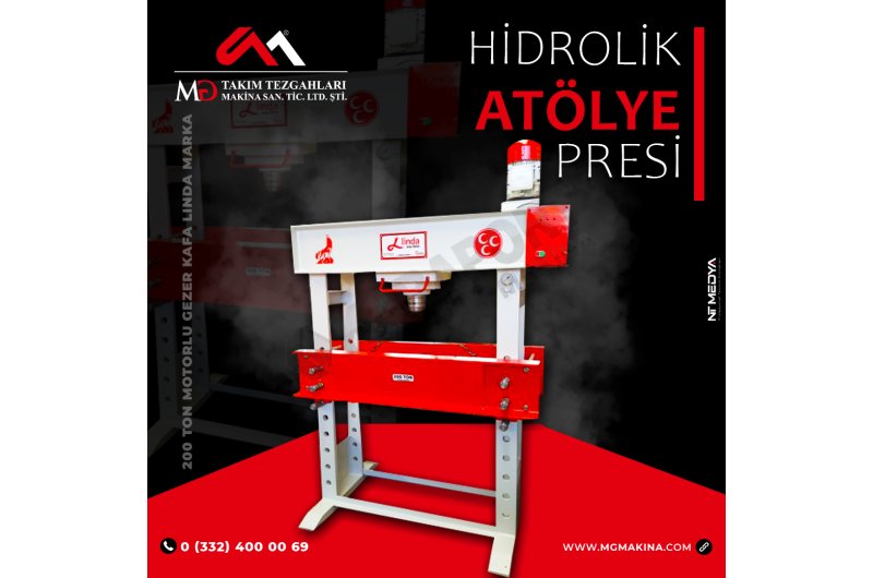 200 Ton Motorlu Gezer Kafa Linda Marka Hidrolik Atölye Press