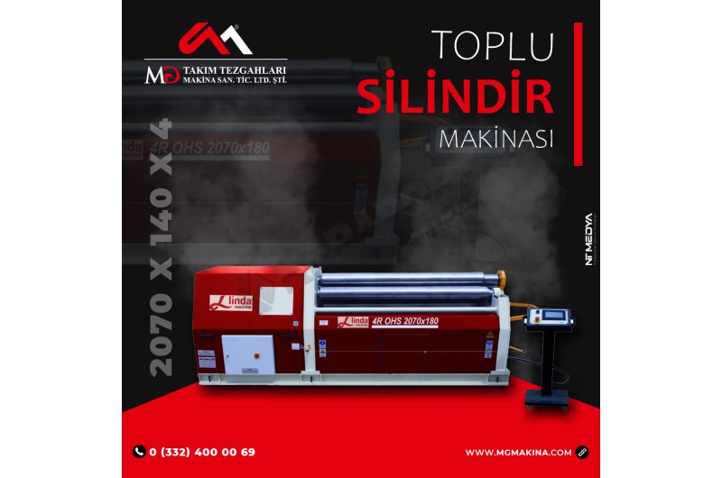 2070 x 180 x 4 Toplu Hidrolik Silindir Makinası