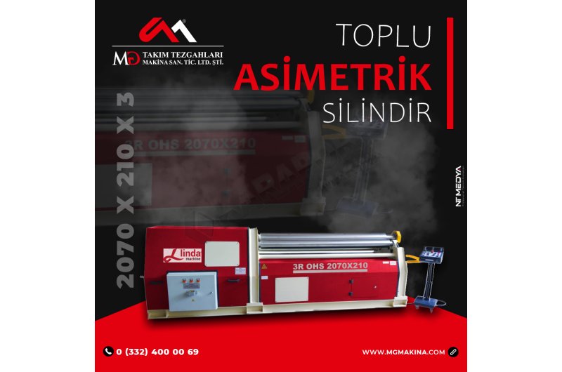 2070 x 210 x 3 Toplu Asimetrik Silindir Makinası