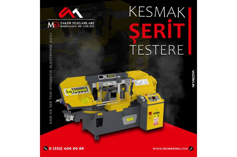 KME GK 350 Tam Otomatik Elektronik Açılı Kesmak Şerit Testere