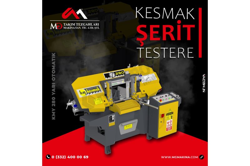 KMY 280 Yarı Otomatik Kesmak Şerit Testere