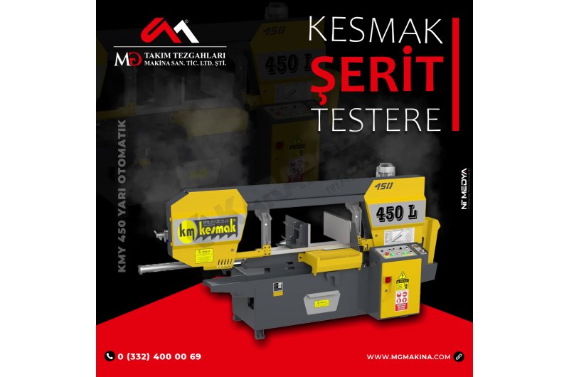 KMY 450 Yarı Otomatik Kesmak Şerit Testere