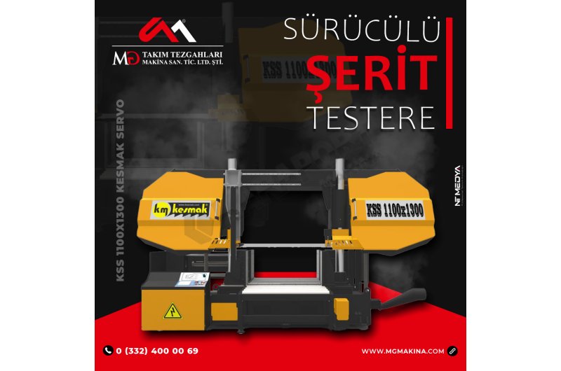 KSS 1100x1300 Kesmak Servo Sürücülü Şerit Testere