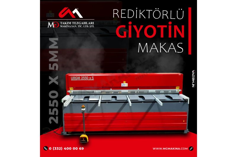 LRGM 2550 x 5mm Rediktörlü Giyotin Makas LİNDA MACHİNE - Guillot