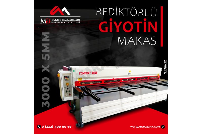 LRGM 3050 x 5mm Rediktörlü Giyotin Makas LİNDA MACHİNE - Guillot
