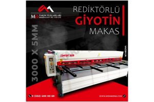 3000 x 5mm Rediktörlü Giyotin Makas - Guillotine Machines( SIFIR