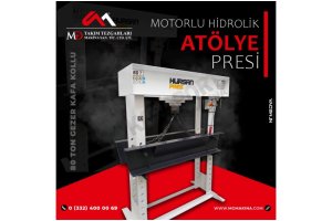 80 Ton Gezer Kafa Kollu Motorlu Hidrolik Atölye Presi