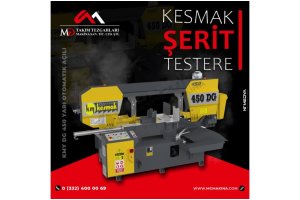 KMY DG 450 Yarı Otomatik Açılı Kesmak Şerit Testere