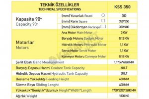 KSS 350 Kesmak Servo Sürücülü Şerit Testere