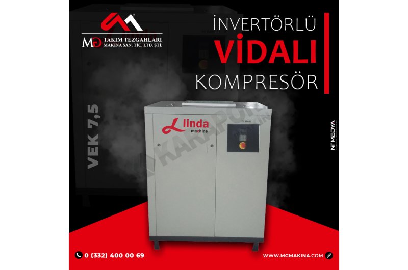VEK 7,5 İnvertörlü Vidalı Kompresör